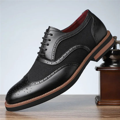 Men's Wingtip Oxford Leather Shoes - Vonnera