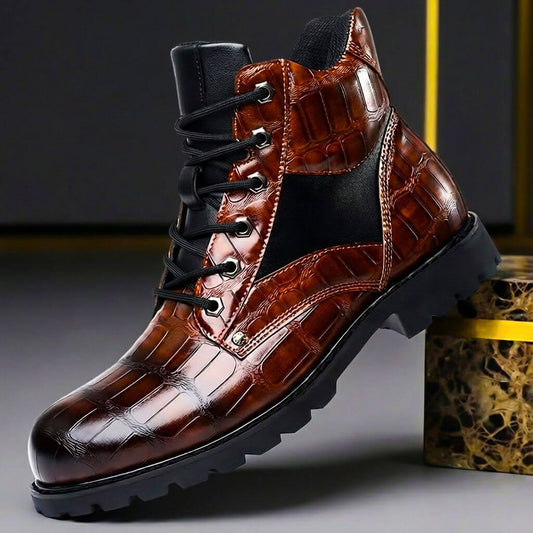 Chase Embossed Leather Boots