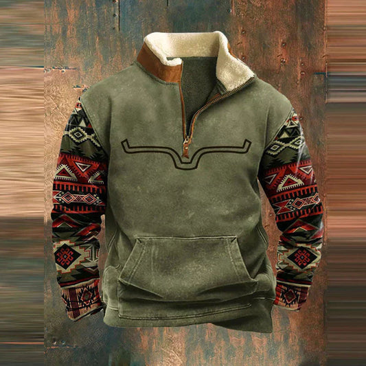 Men's Quarter Zip Sweater Pullover - Vonnera