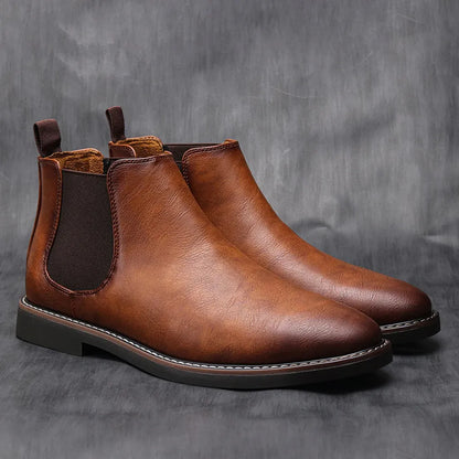 Men's Chelsea Boots Ankle Leather Classic Black
