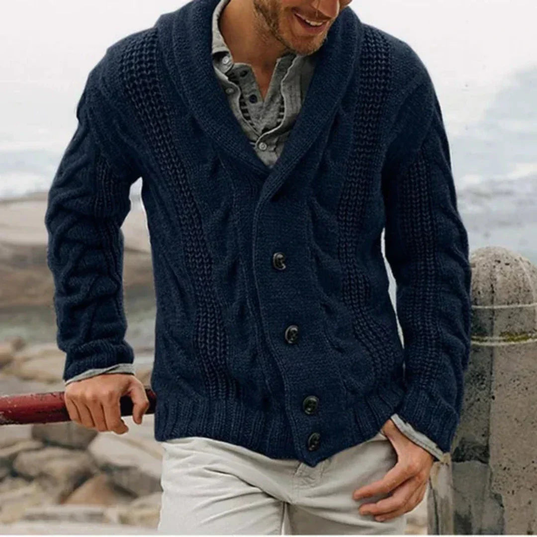 Men's Shawl Collar Knit Cardigan - Vonnera