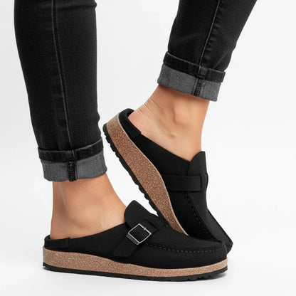 Women's Mule Shoes Buckle Detail