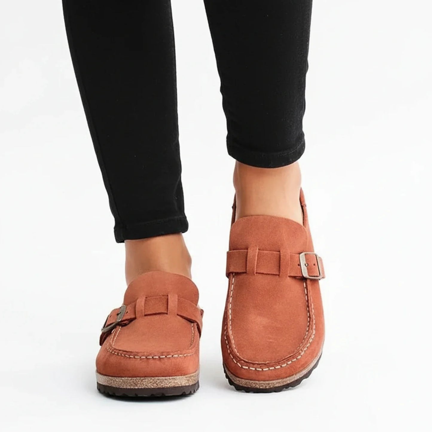 Women's Mule Shoes Buckle Detail