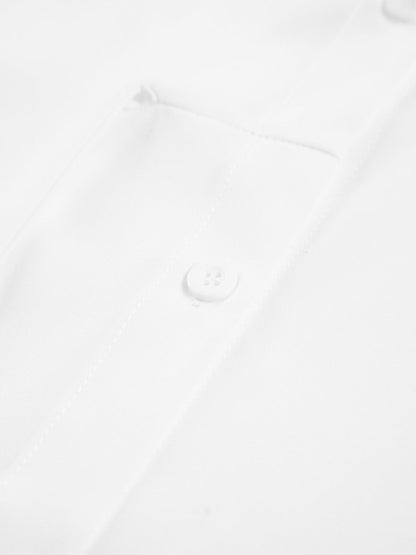 Women's Long Sleeve Button Down Shirt Cotton White