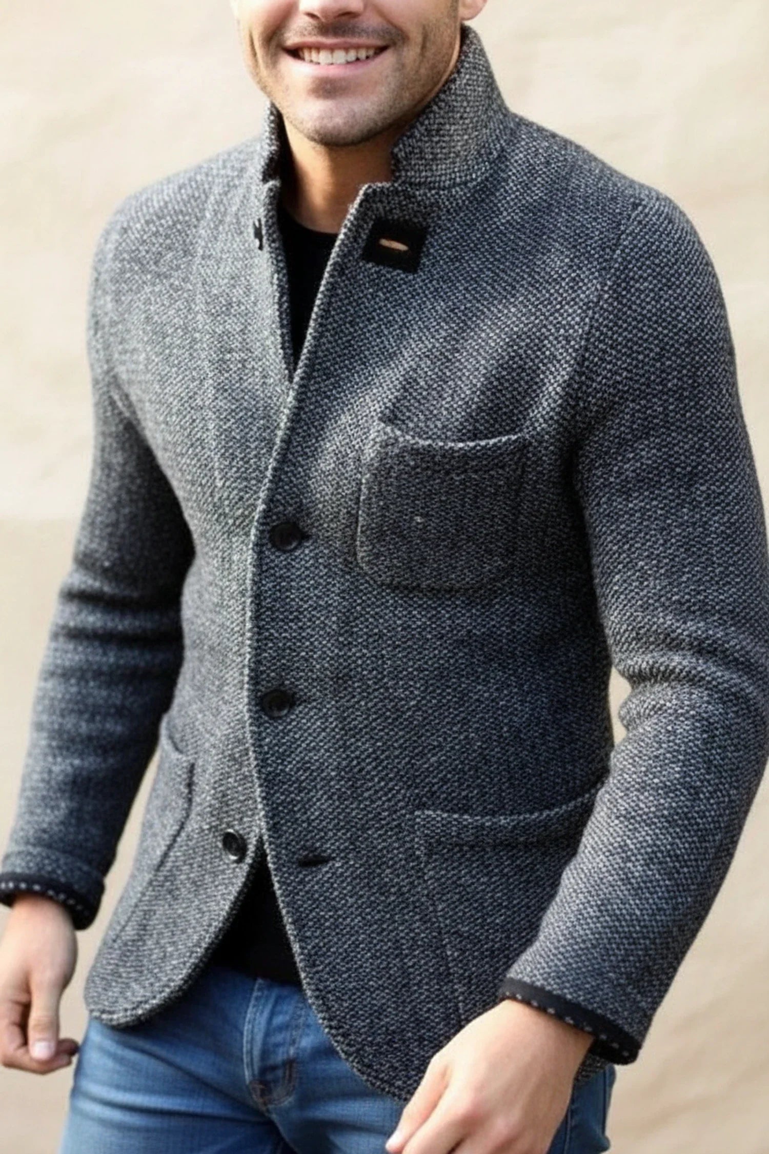 Men's Casual Stand Collar Jacket - Vonnera