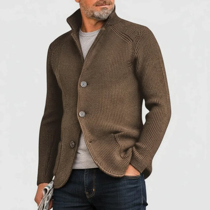 Men's Ribbed Cardigan Sweater Button Front - Vonnera