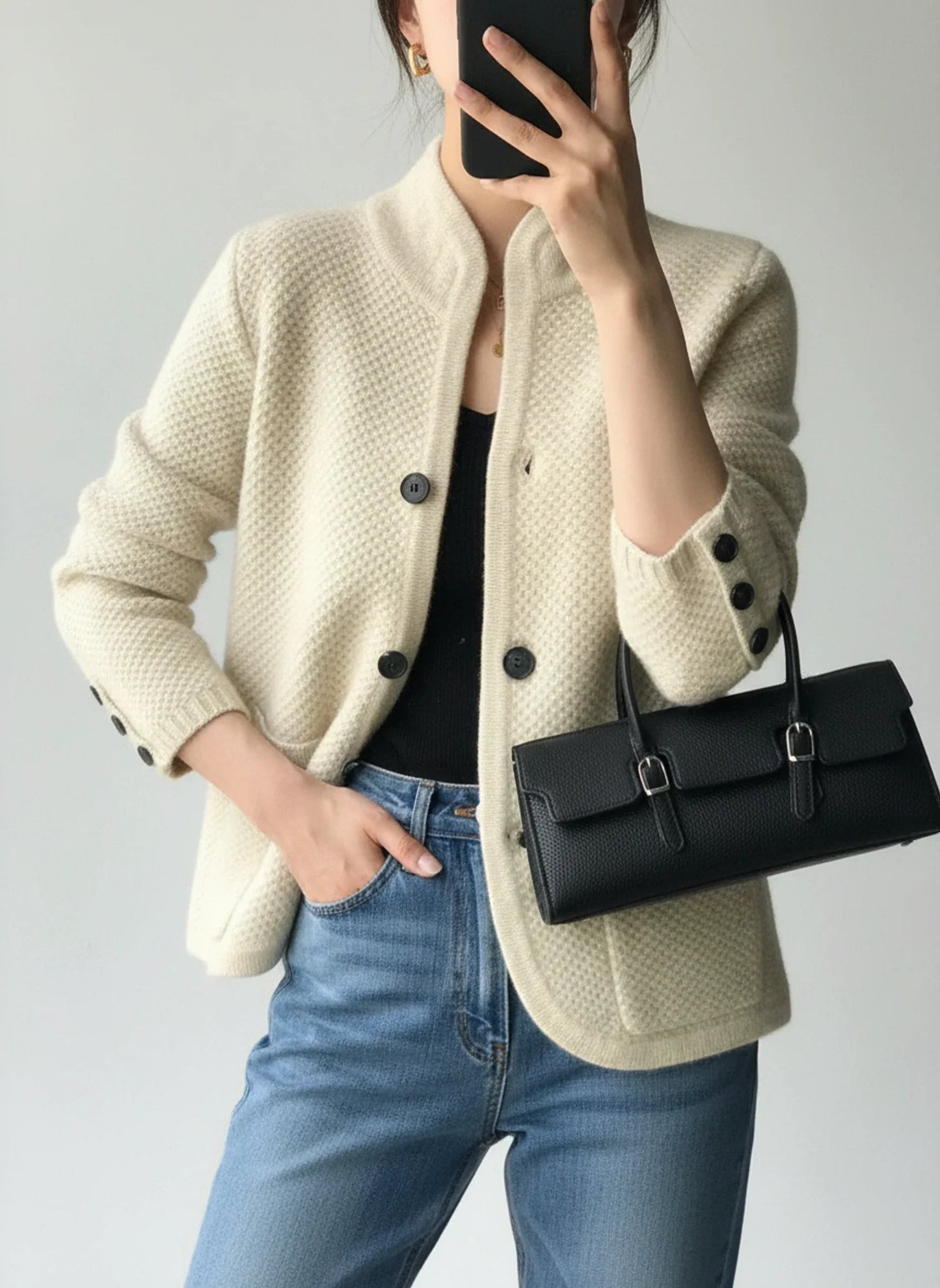 Women's Button Front Cardigan Jacket - Vonnera