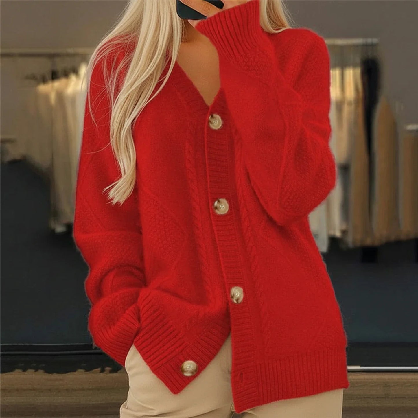 Women's Button Front Knit Cardigan