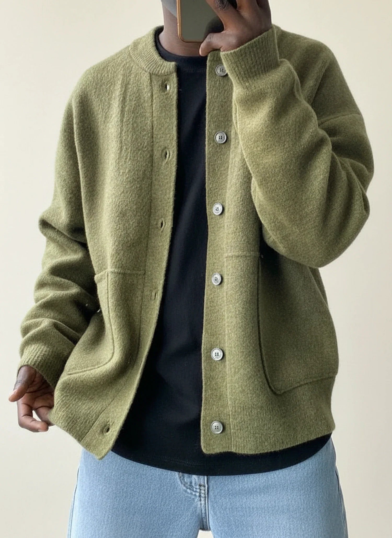 Men's Button Front Sweater Jacket - Vonnera