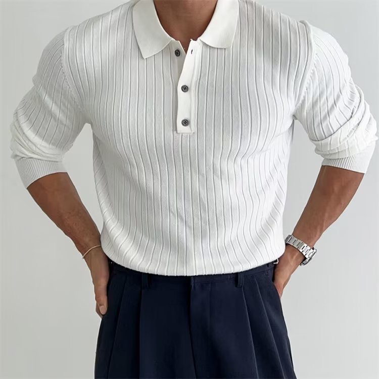 Men's Slim Fit Polo Shirt Long Sleeve - Vonnera