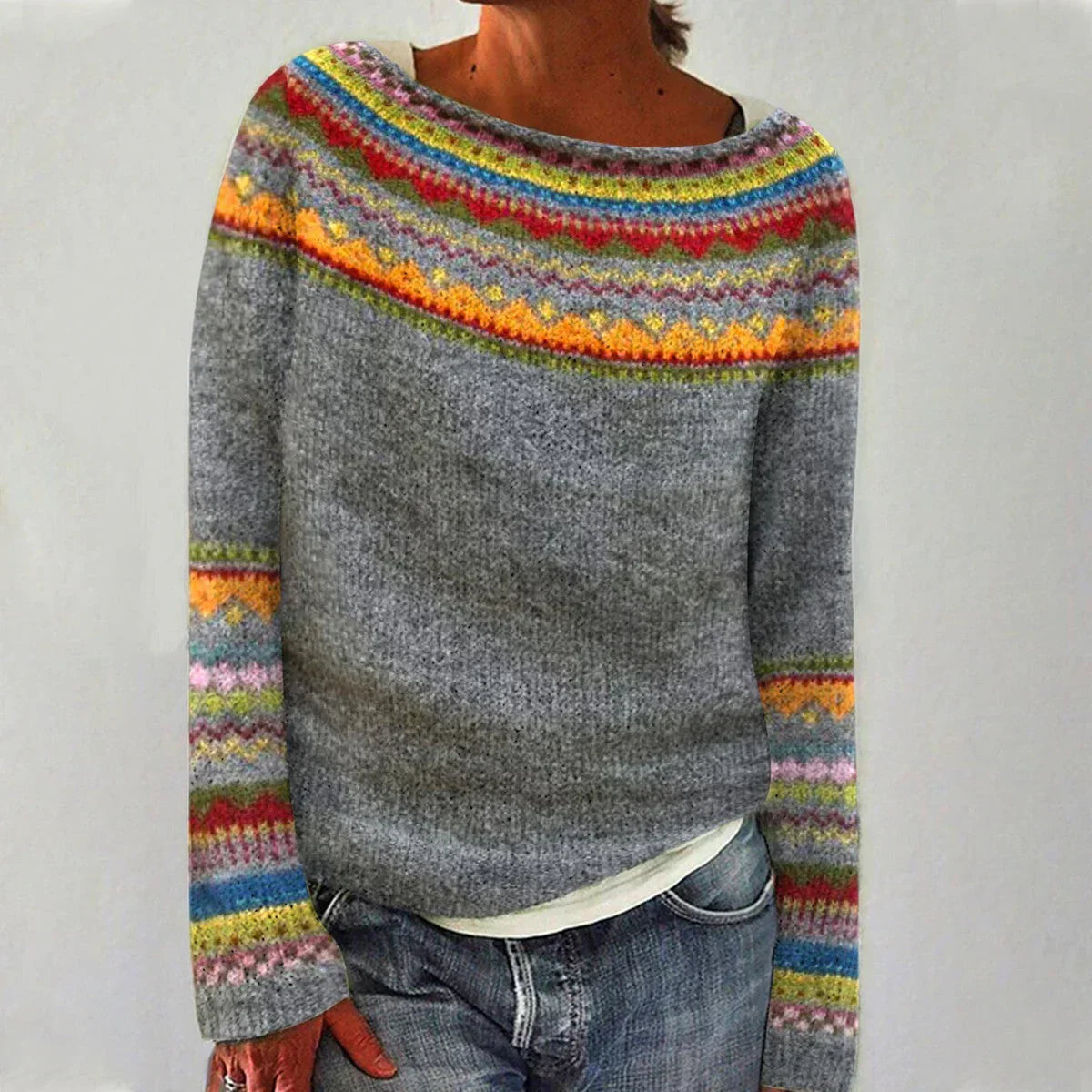 Women's Nordic Print Sweater - Vonnera