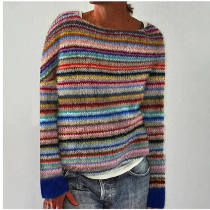 Women's Long Sleeve Sweater Wide Neckline