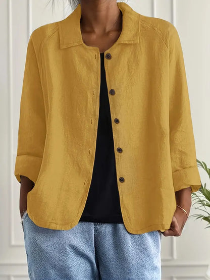 Women's Button Front Collared Blouse