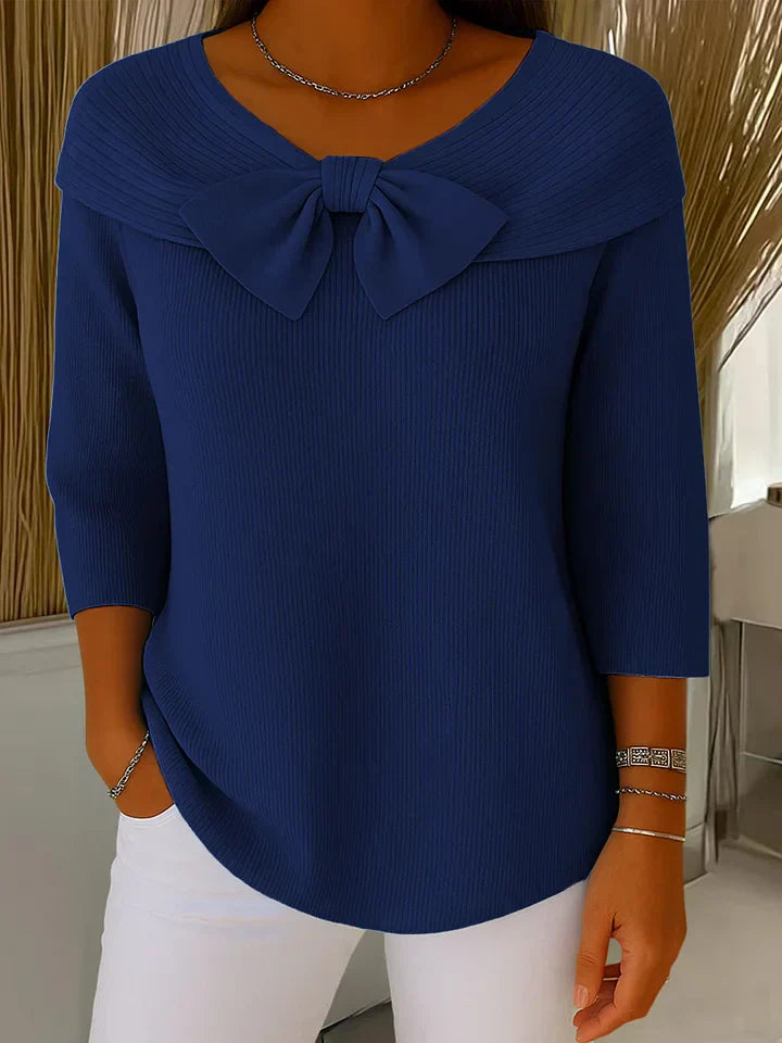 Women's Bow Sweater Round Neckline