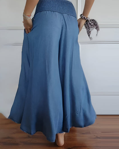 Women's Wide Leg Pants Smocked Waist