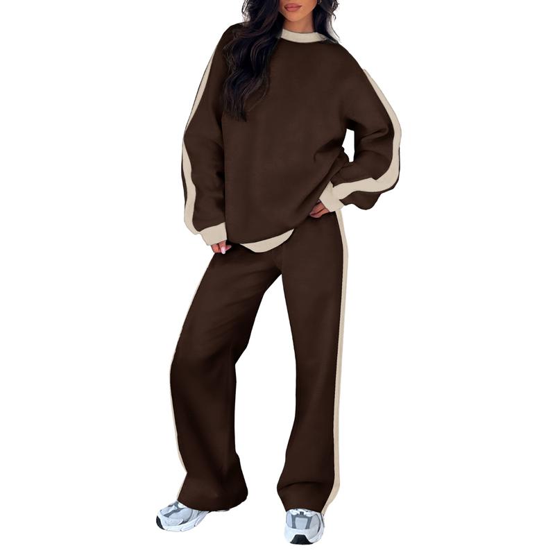 Women's Two Piece Set Round Neck Sleeves Pants