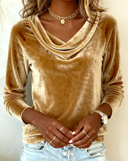 Women's Velvet Drape Neck