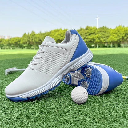 Mens Golf Shoes Waterproof Leather Black
