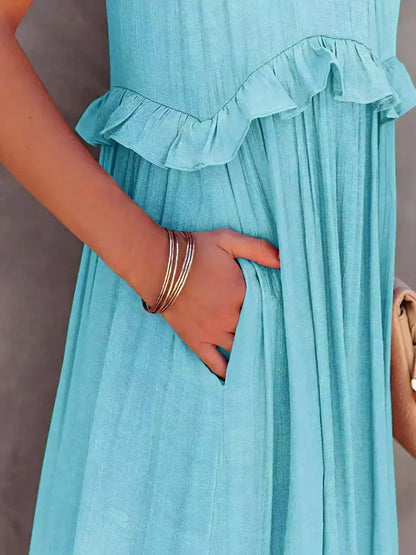 Women's Sleeveless Ruffle Dress