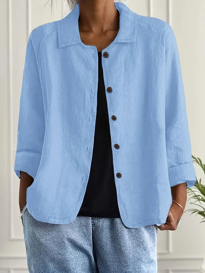 Women's Button-Front Casual Blouse - Vonnera