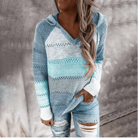 Women Striped Knit Sweater