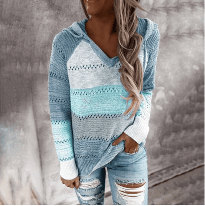 Women Striped Knit Sweater