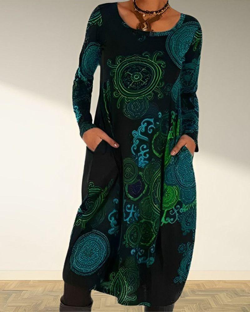 Women's Long Sleeve Maxi Dress - VibreMode