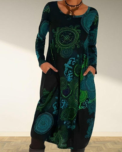 Women's Long Sleeve Maxi Dress - VibreMode
