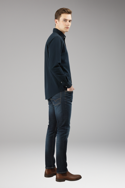 Men's Button Up Dress Shirt Cotton With Pockets