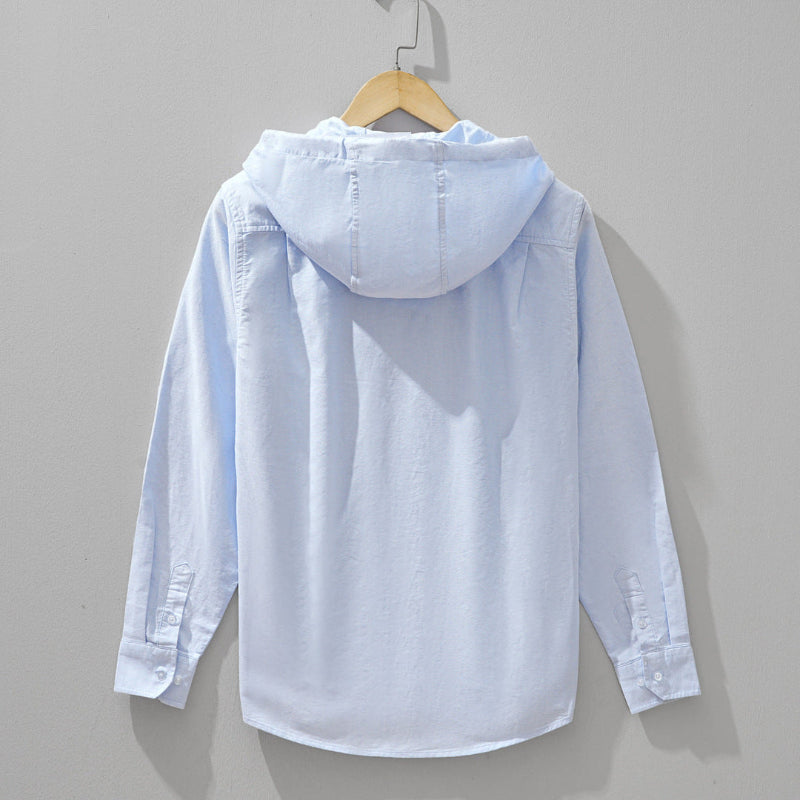Image of Carlton | Men's Long Sleeve Button-Up Hooded Shirt