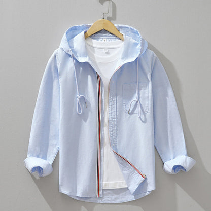 Men's Hooded Flannel Shirt Long Sleeve Button Up - VibreMode