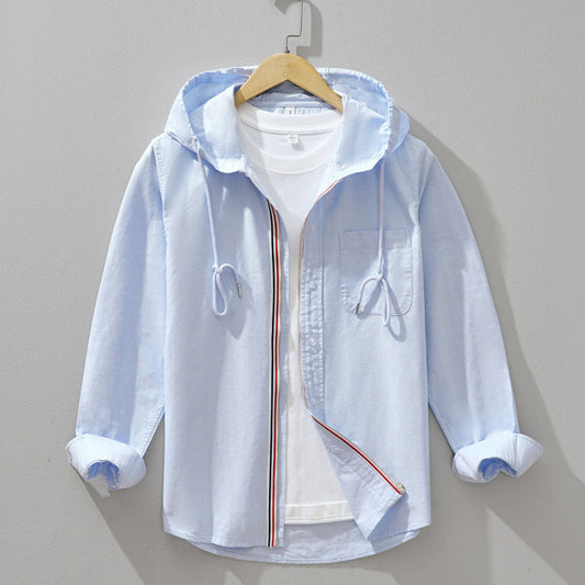 Men's Hooded Flannel Shirt Long Sleeve Button Up - VibreMode