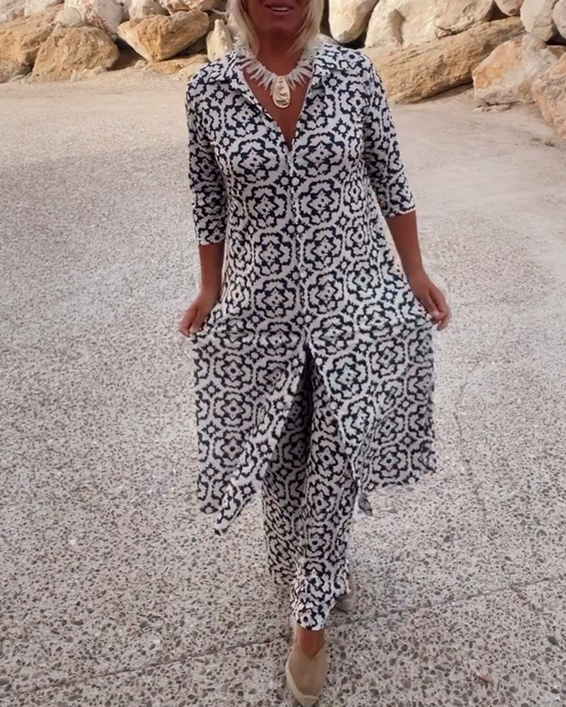 Women's Printed Two-Piece Pant Set - Vonnera