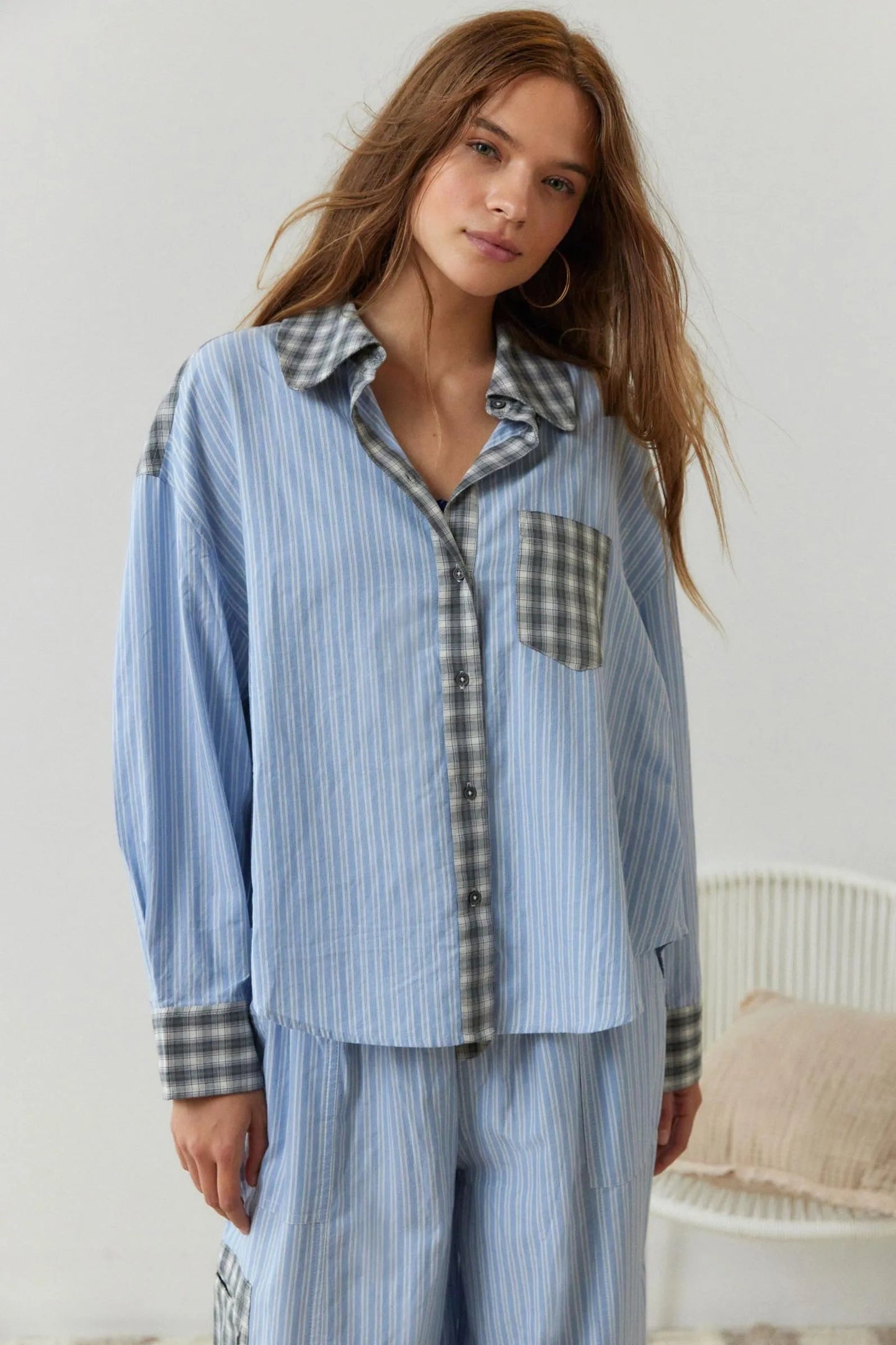 Women's Striped Long Sleeve Two Piece Set - VibreMode