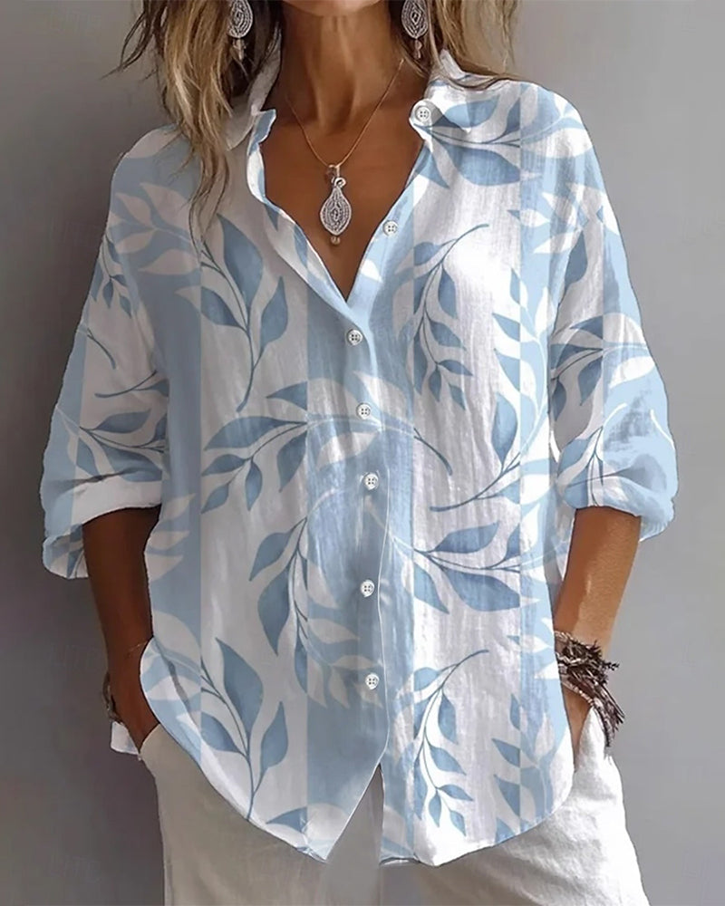 Women's Floral Button-Down Shirt - VibreMode