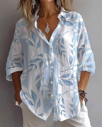 Women's Floral Button-Down Shirt - VibreMode