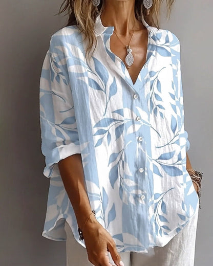 Image of Cassandra | Women's Floral Print Button-Down Shirt