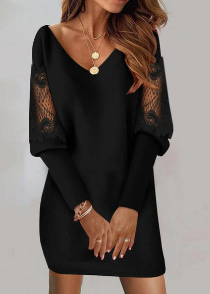 Women's V-Neck Bodycon Mini Dress - VibreMode