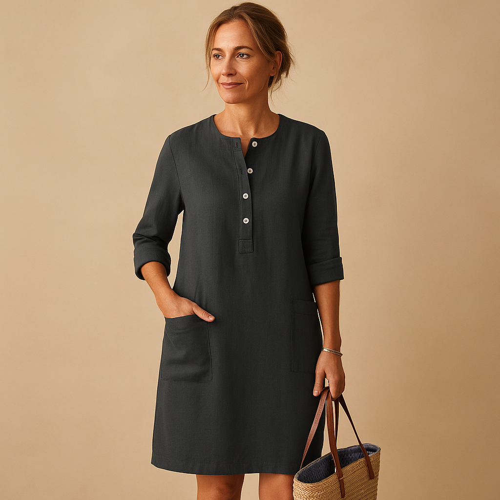 Women's Long Button Dress Casual - Vonnera