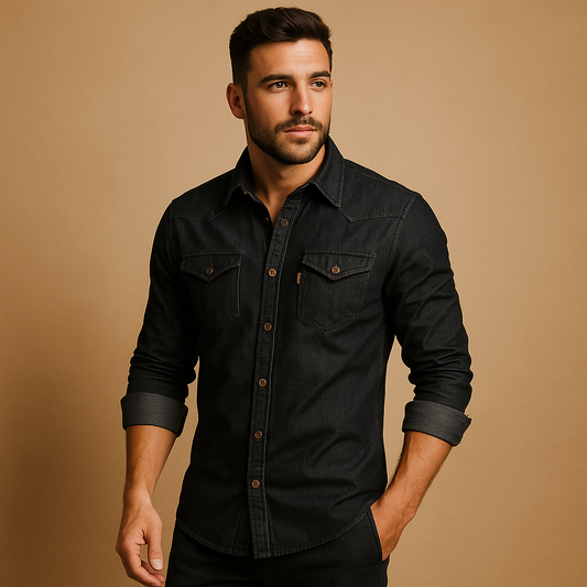 Casual long sleeve cotton shirt for men with a breathable comfortable fit, ideal for beach days, travel, and relaxed everyday summer outfits.