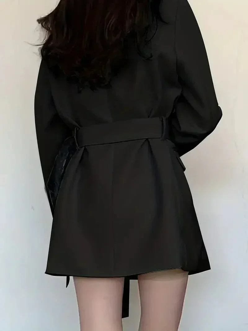 Women's Blazer Coat Wool Stylish Black