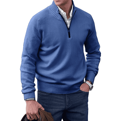 Elegant Cashmere Sweater Autumn Zipper