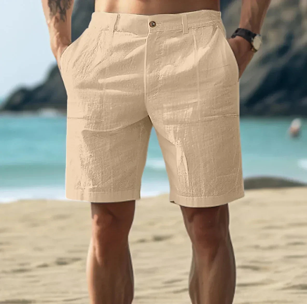 Image of Cedric | Men's Mid-Rise Casual Chino Shorts