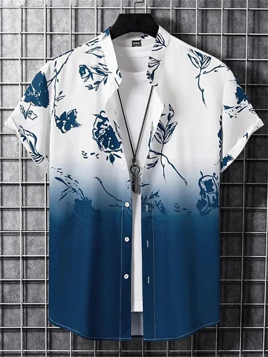 Men's Hawaiian Shirt 3D Floral Print Vibrant