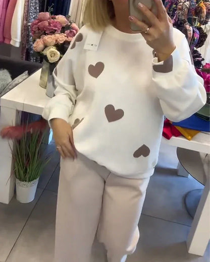 Women's Heart Pattern Sweater - Vonnera