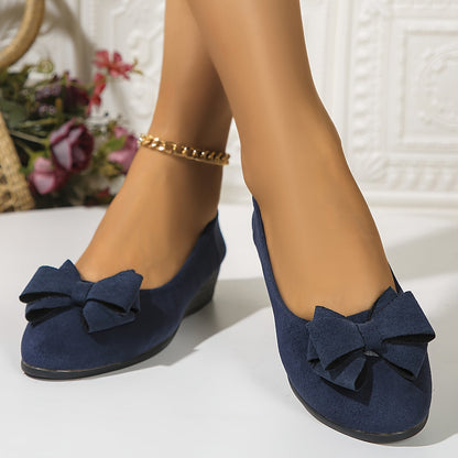 Women's Ballet Flats Slip-On Round Toe Bow Detail