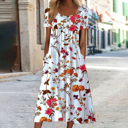 Image of Charity | Women's Floral A-Line Midi Dress