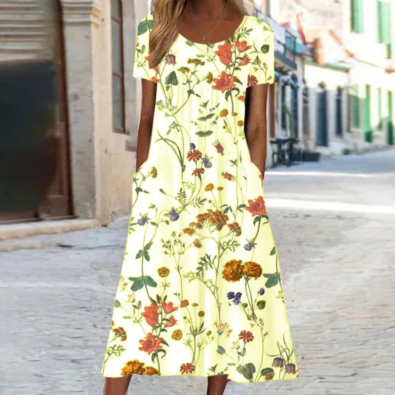Image of Charity | Women's Floral A-Line Midi Dress