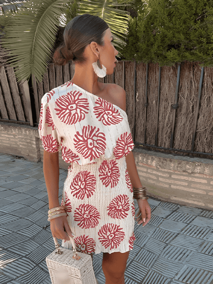 Women's Mini Dress Bold Print Lightweight Summer Dress - Vonnera