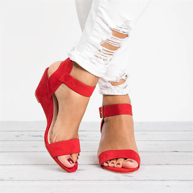 Image of Cheri | Women's Wedge Ankle Strap Sandals